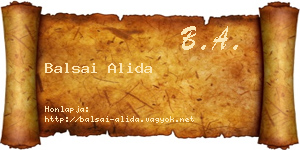 Balsai Alida névjegykártya
